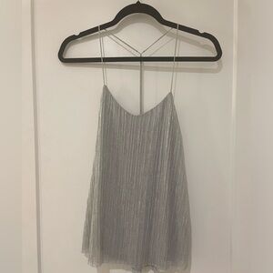 Metallic Silver Sparkle Express Top
